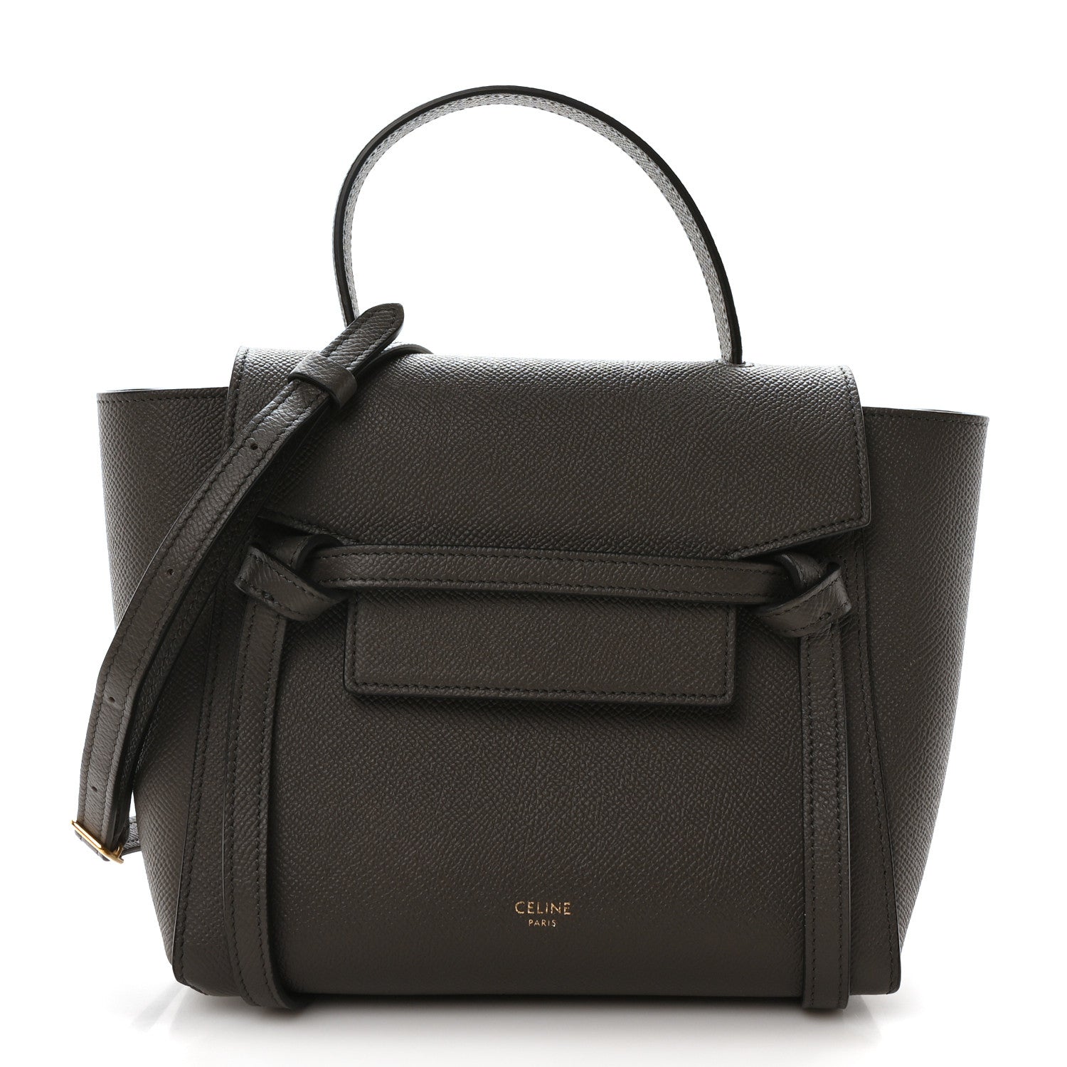 Celine Grained Calfskin Nano Belt Bag Grey 1 of 10