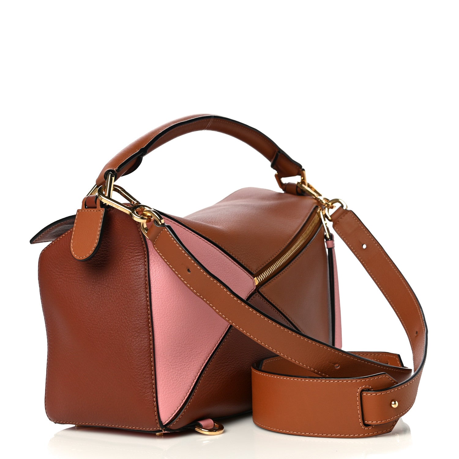 Loewe Calfskin Medium Puzzle Bag Tan Medium Pink 3 of 9