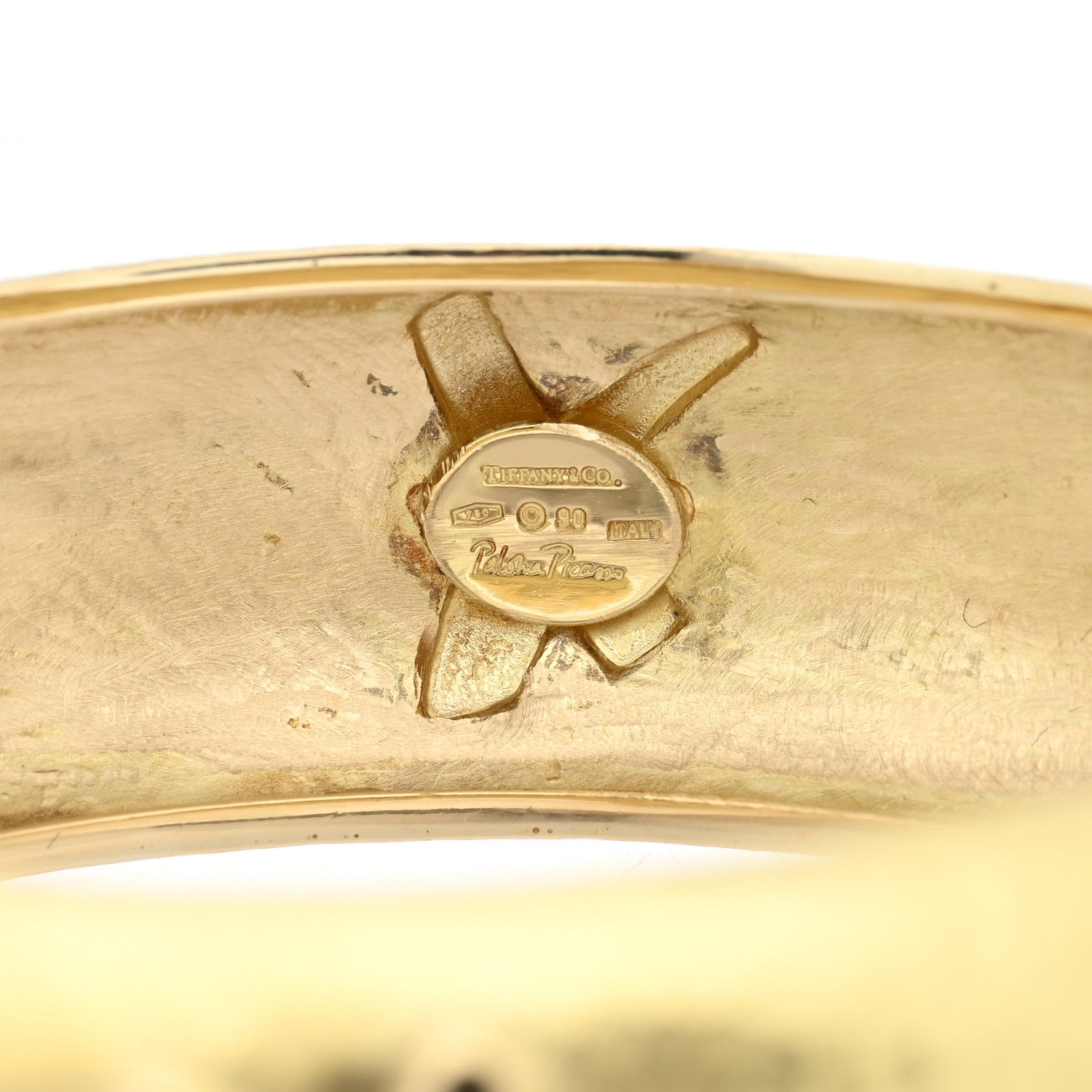 Tiffany 18K Yellow Gold Paloma Picasso X Graffiti Bangle Bracelet 3 of 4