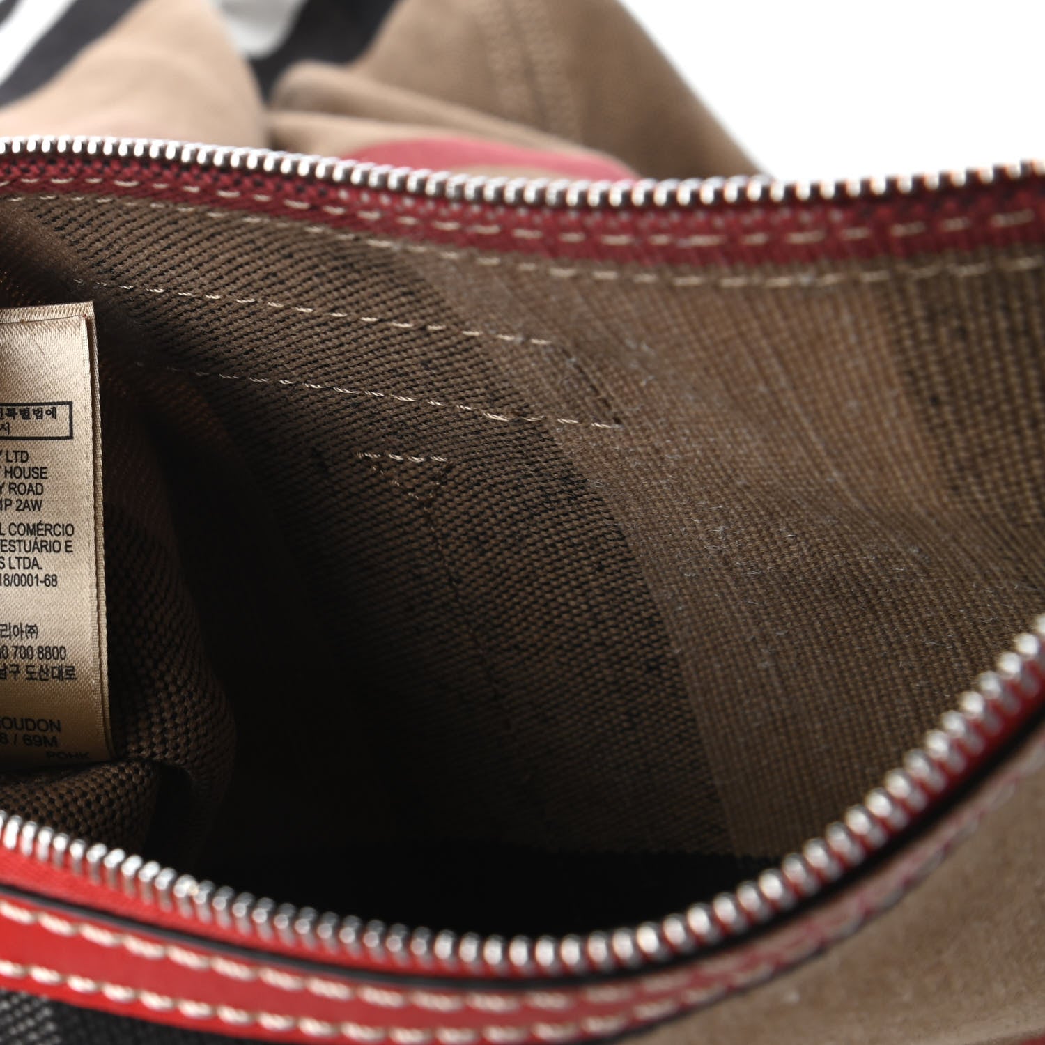 Burberry Canvas Mega Check Medium Ashby Hobo Cadmium Red 9 of 12