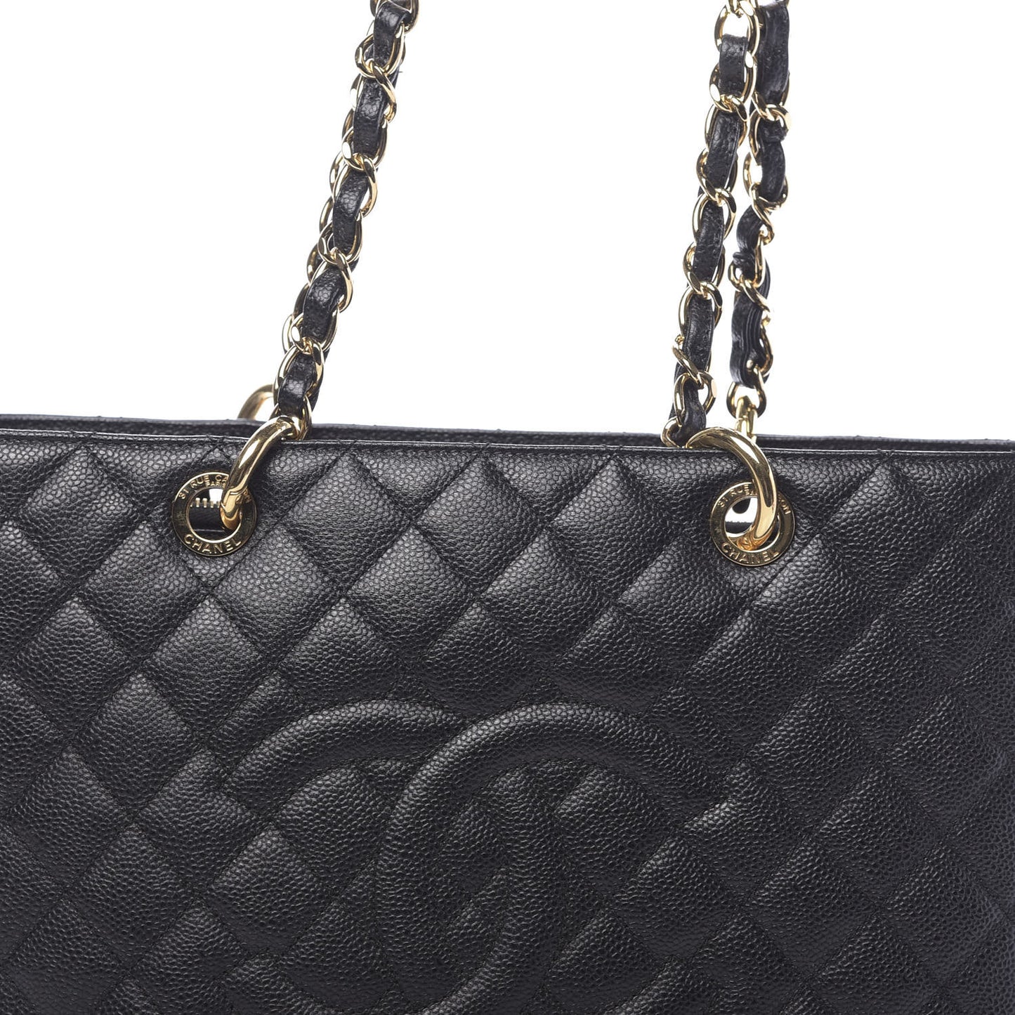 Caviar Quilted Grand Shopping Tote GST Black