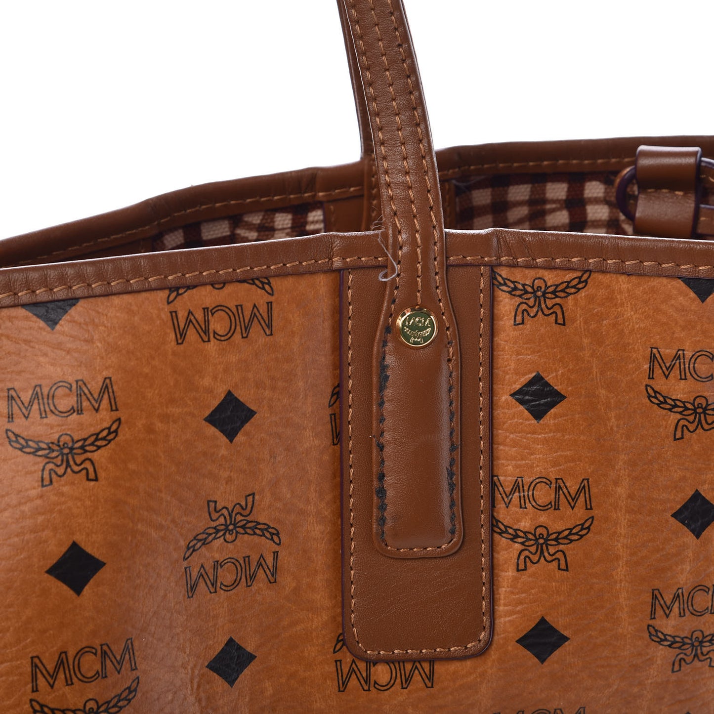 Visetos Medium Liz Reversible Shopper Tote Cognac