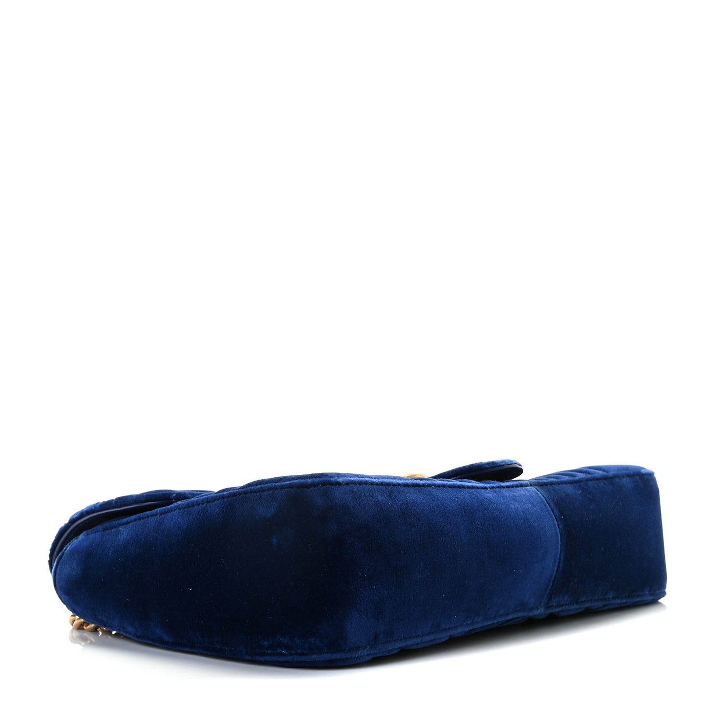 Velvet Matelasse Medium GG Marmont Shoulder Bag Cobalt Blue