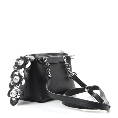 Fendi Vitello Dolce Crystal Flowerland Croc Tail Mini By The Way Boston Bag Black 3 of 9