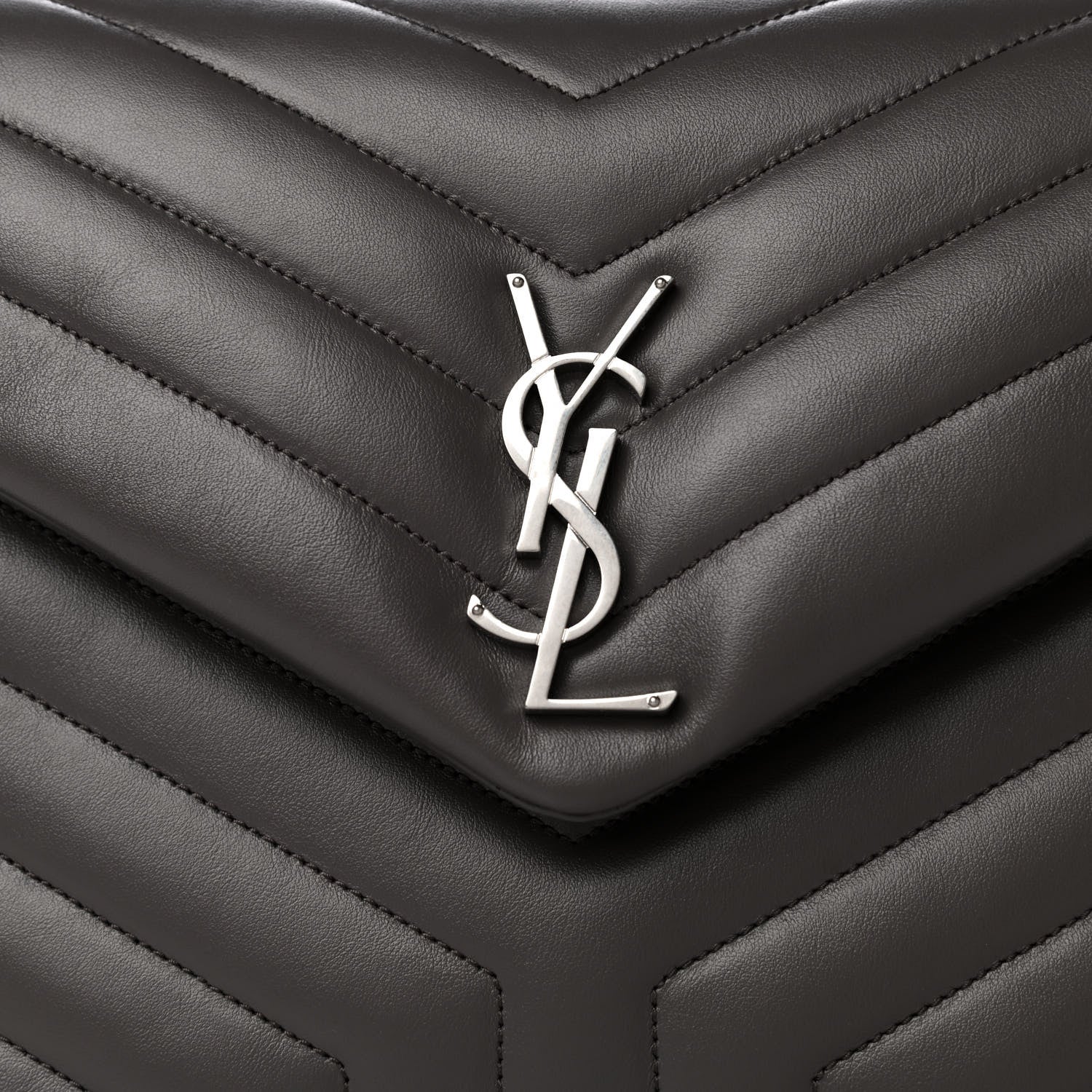 Saint Laurent Calfskin Y Quilted Monogram Medium Loulou Chain Satchel Earth 9 of 13