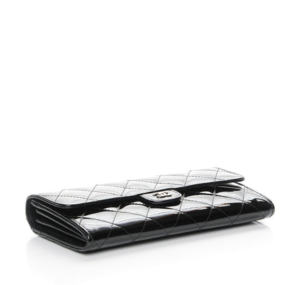 Chanel Patent Calfskin Quilted Large Flap Wallet Black 4 of 9