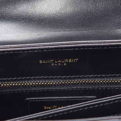 Saint Laurent Calfskin Y Quilted Monogram Toy Loulou Crossbody Bag Black 6 of 10