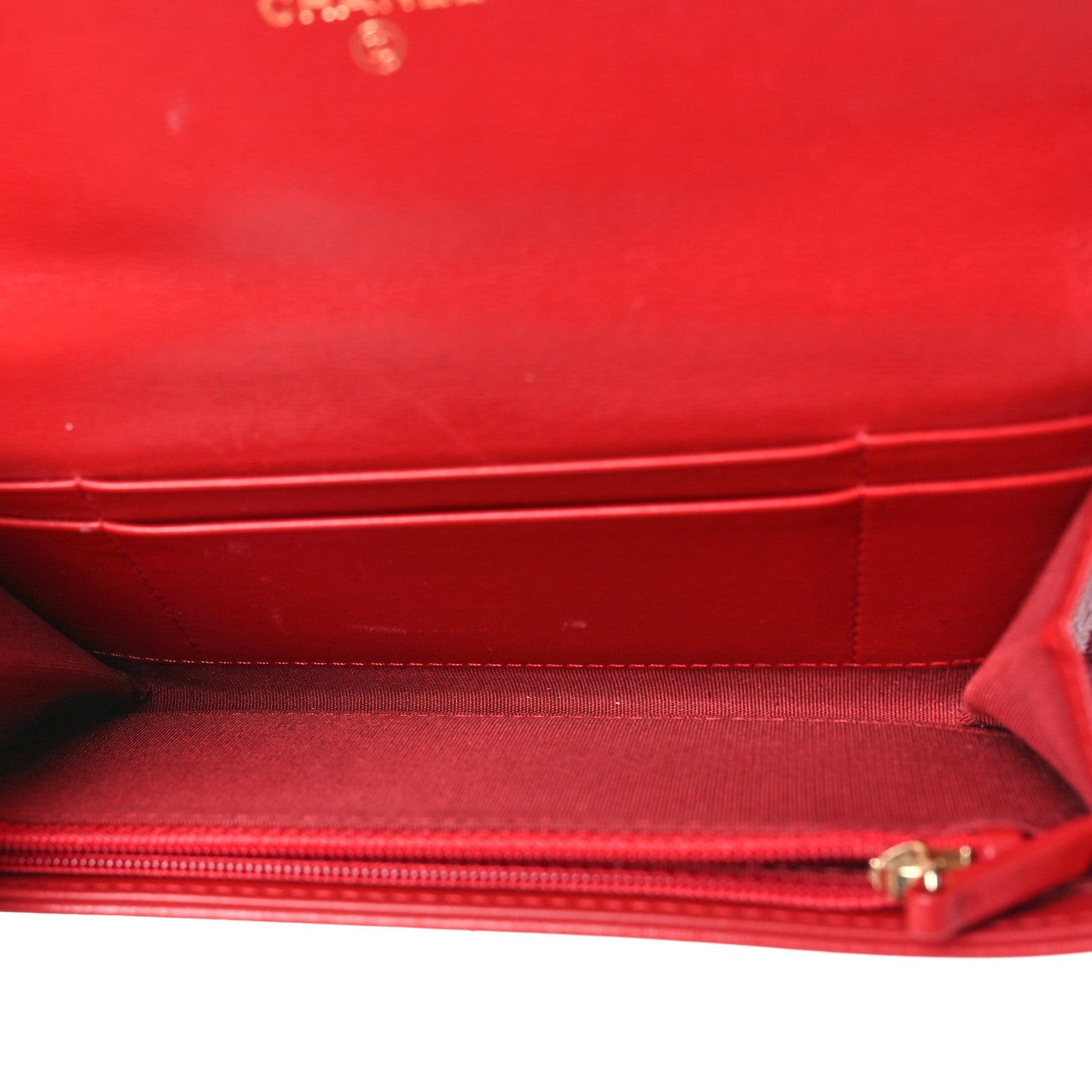Chanel Goatskin Quilted Chanel 19 Flap Wallet Red 5 of 10