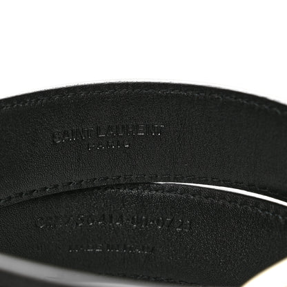 Saint Laurent Brushed Calfskin Folk Buckle Belt 80 32 Black 5 of 6
