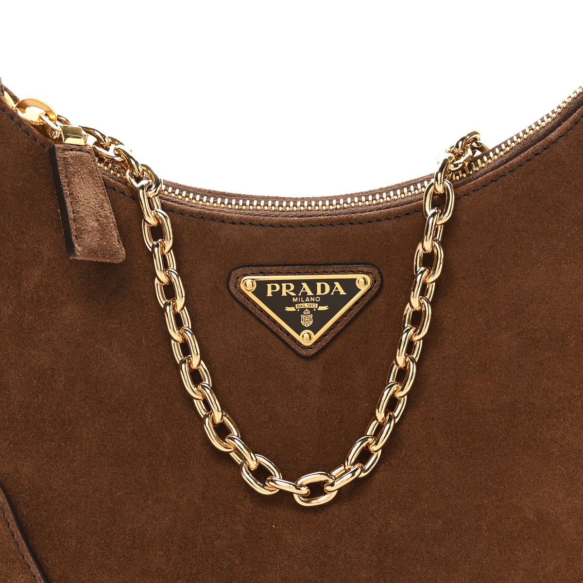Prada Scamosciato Suede Mini Re-Edition Shoulder Bag Cacao 7 of 10