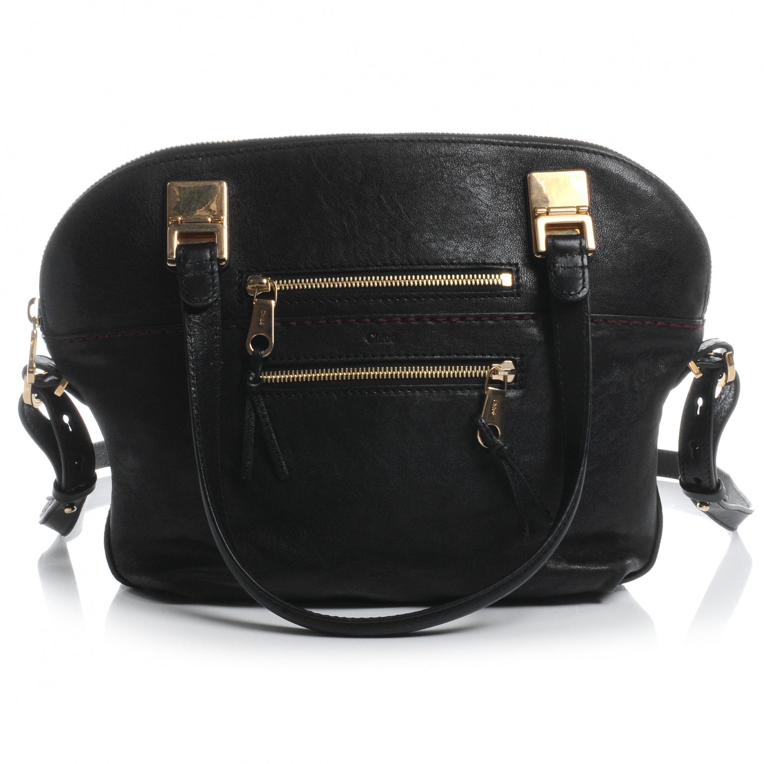 Chloe Leather Medium Angie Shoulder Bag Black 1 of 8
