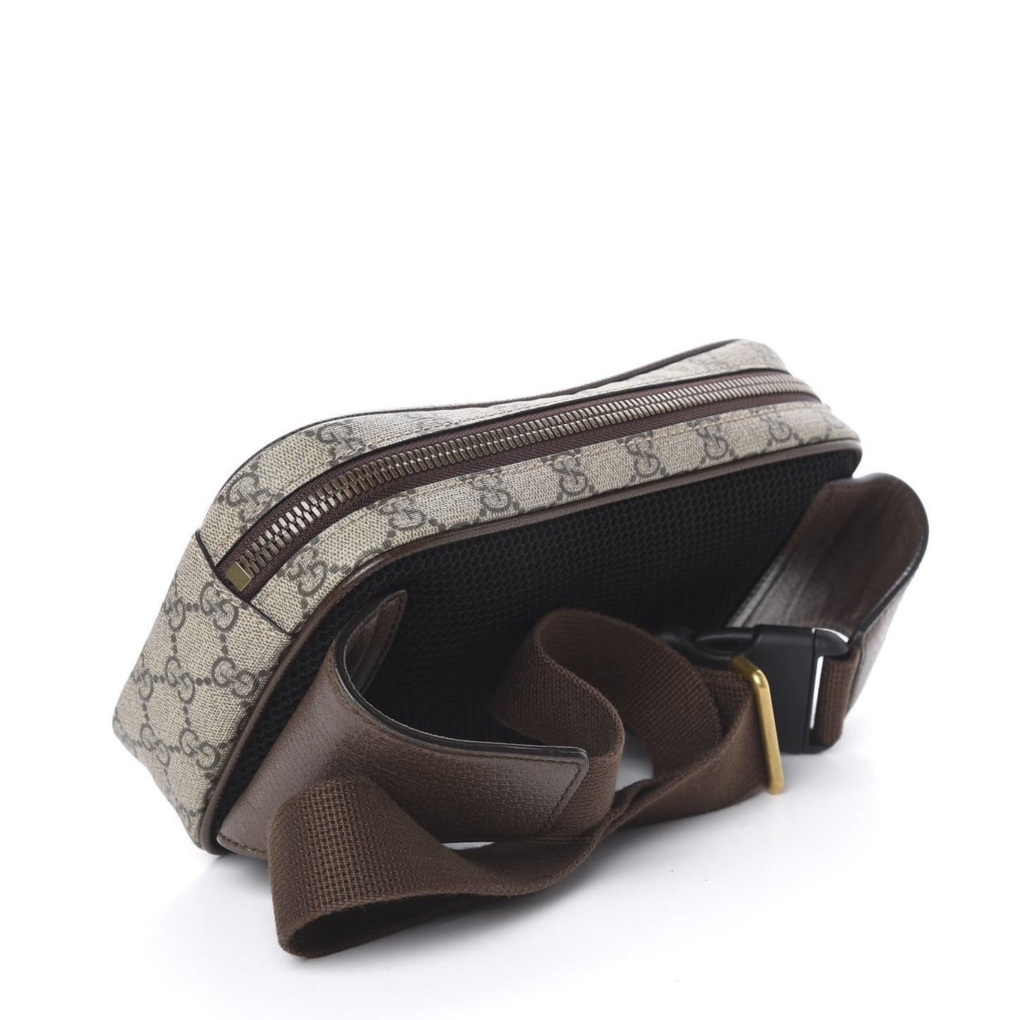Soft GG Supreme Monogram Medium Ophidia Belt Bag Dark Brown