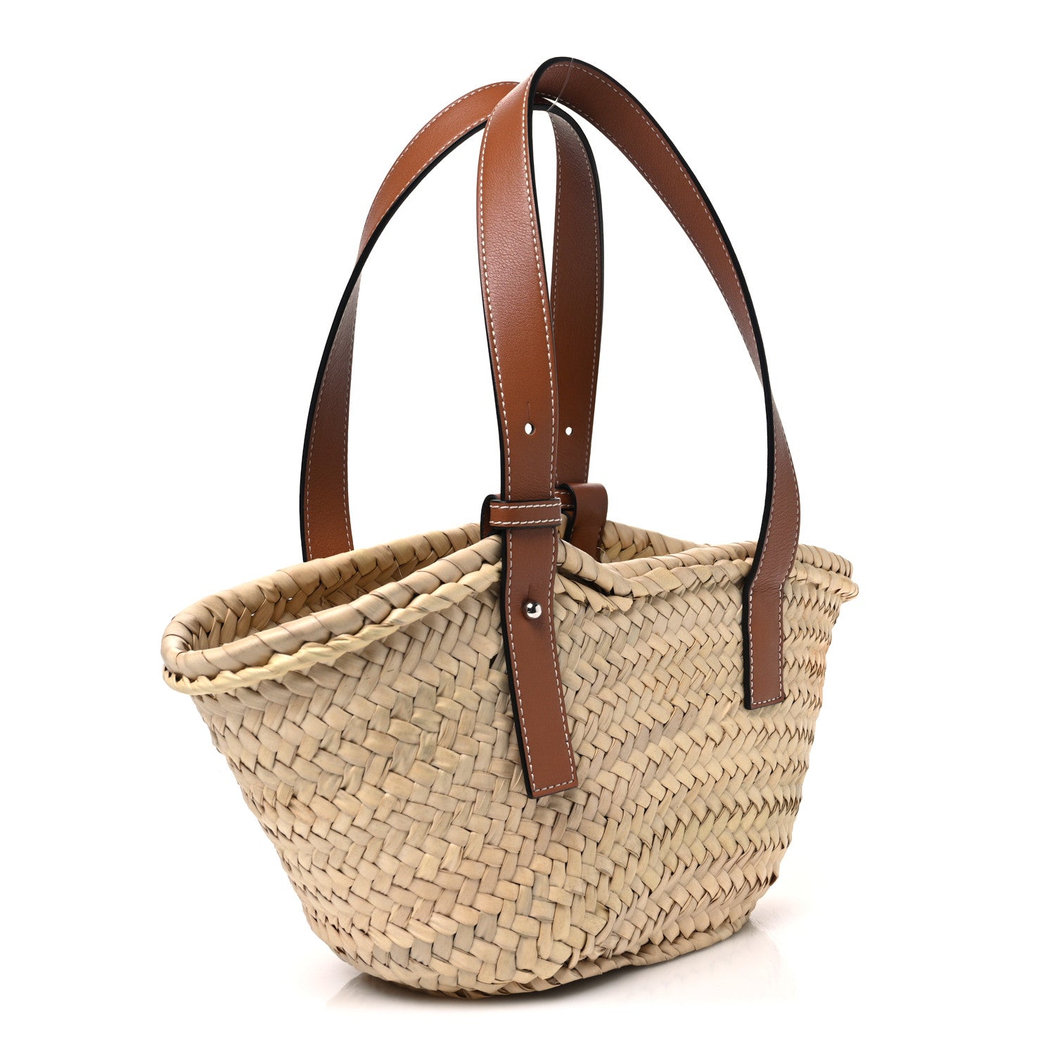 Loewe Raffia Small Basket Tote Bag Natural Tan 2 of 8