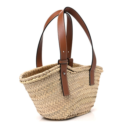 Loewe Raffia Small Basket Tote Bag Natural Tan 2 of 8