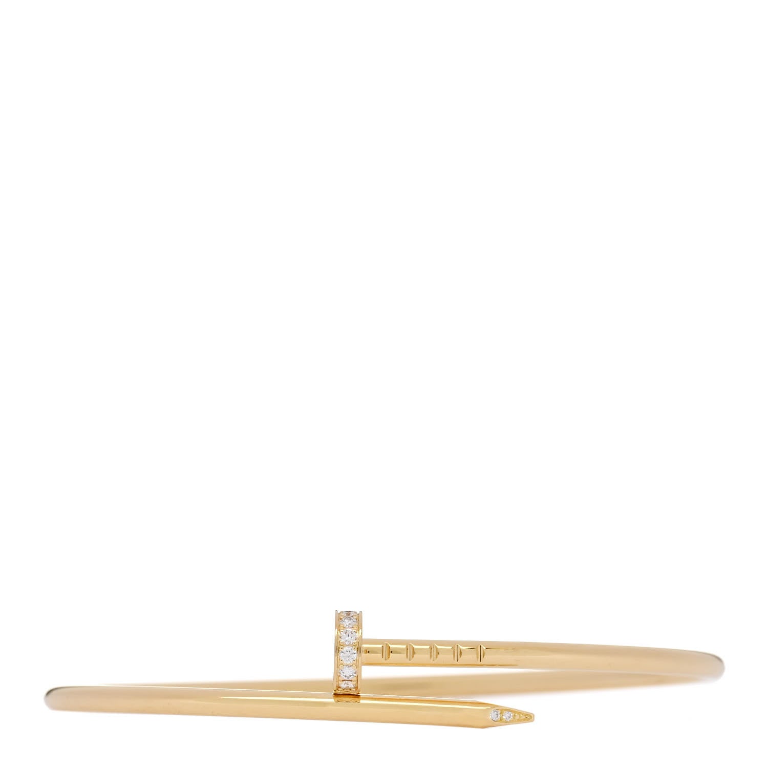 Cartier 18K Yellow Gold Diamond Small Juste Un Clou Bracelet 17 1 of 4
