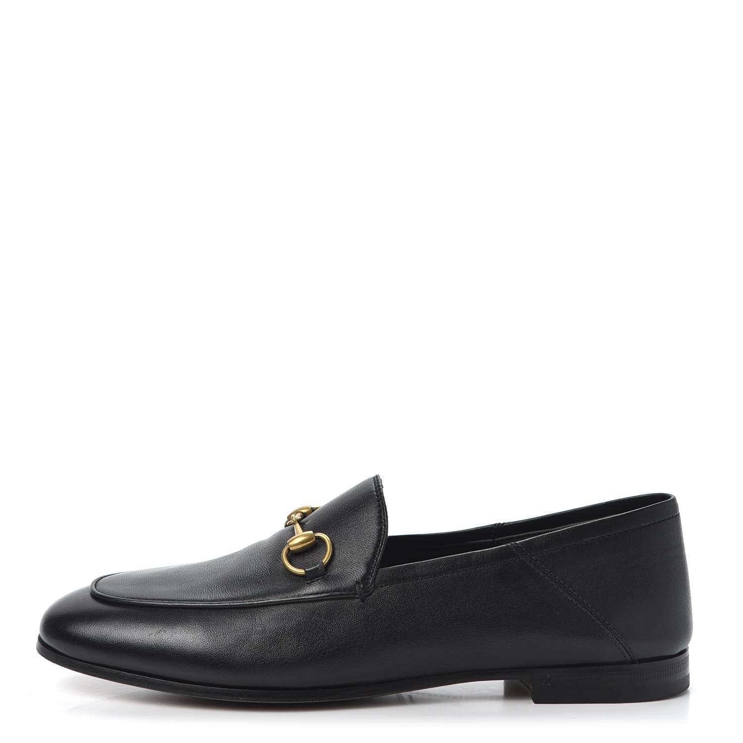 Gucci Lambskin Womens Brixton Horsebit Loafers 37 Black 1 of 11