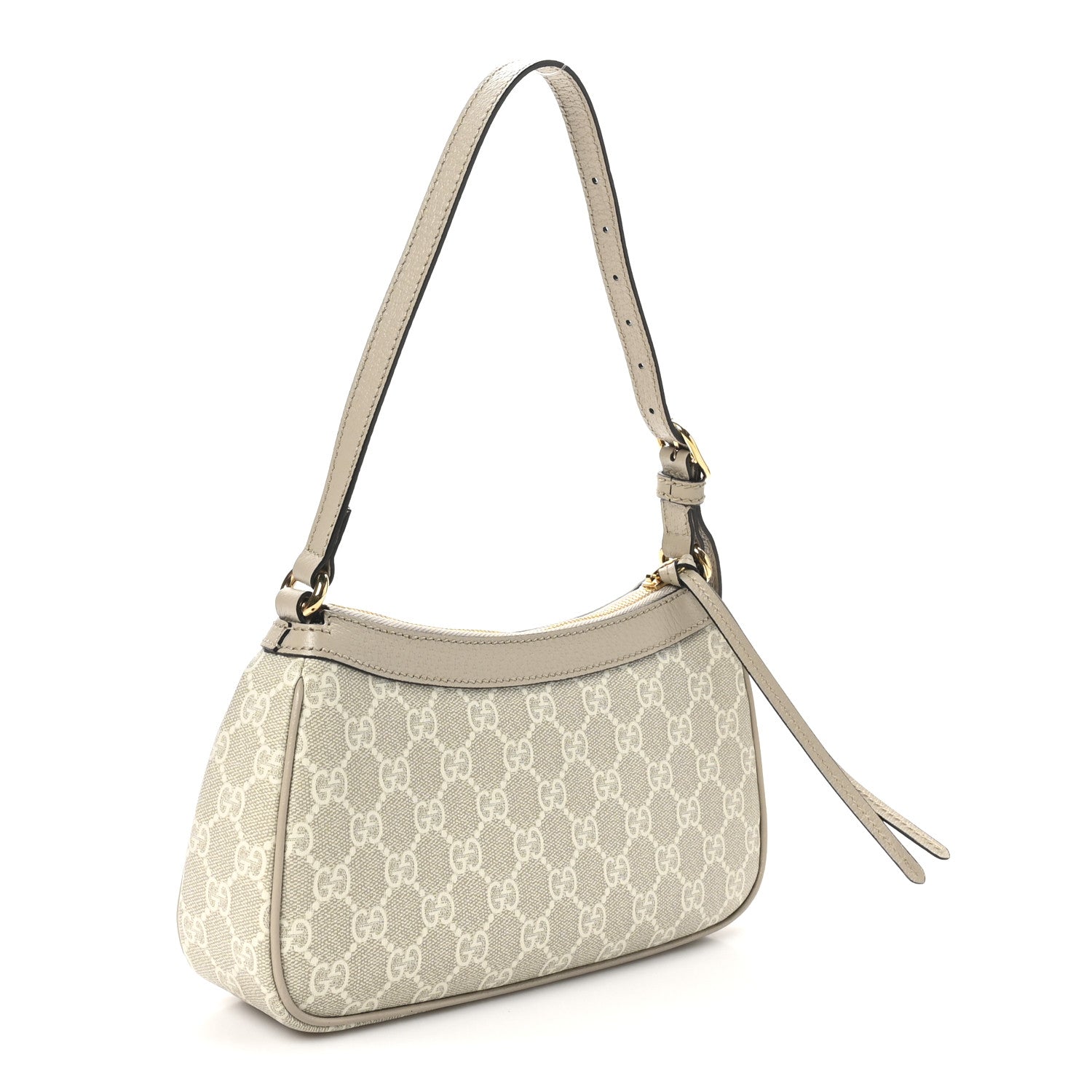 Gucci GG Supreme Monogram Textured Dollar Calfskin Small Ophidia Hobo Beige Mystic White Oatmeal 3 of 10