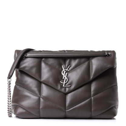 Saint Laurent Calfskin Y Quilted Monogram Medium Loulou Chain Satchel Concrete 1 of 13