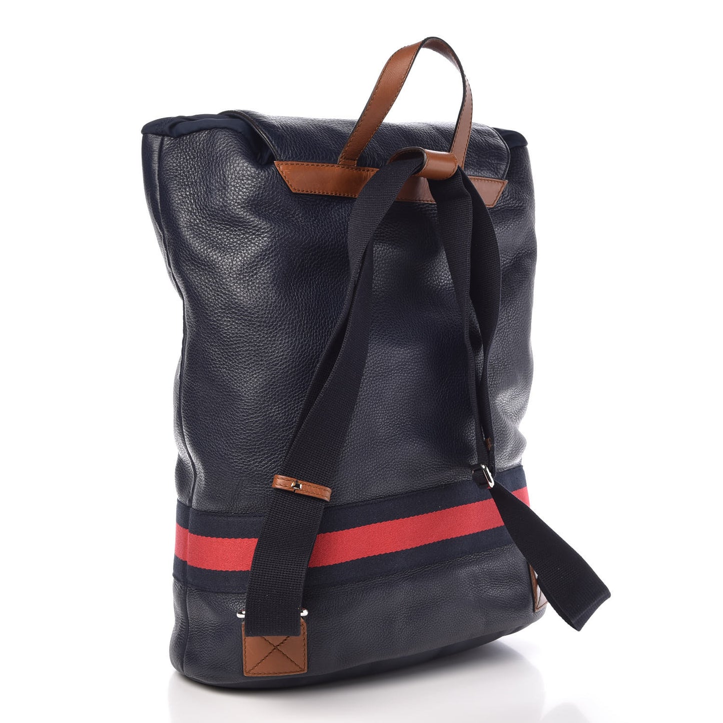 Calfskin Signature Web Backpack Blue