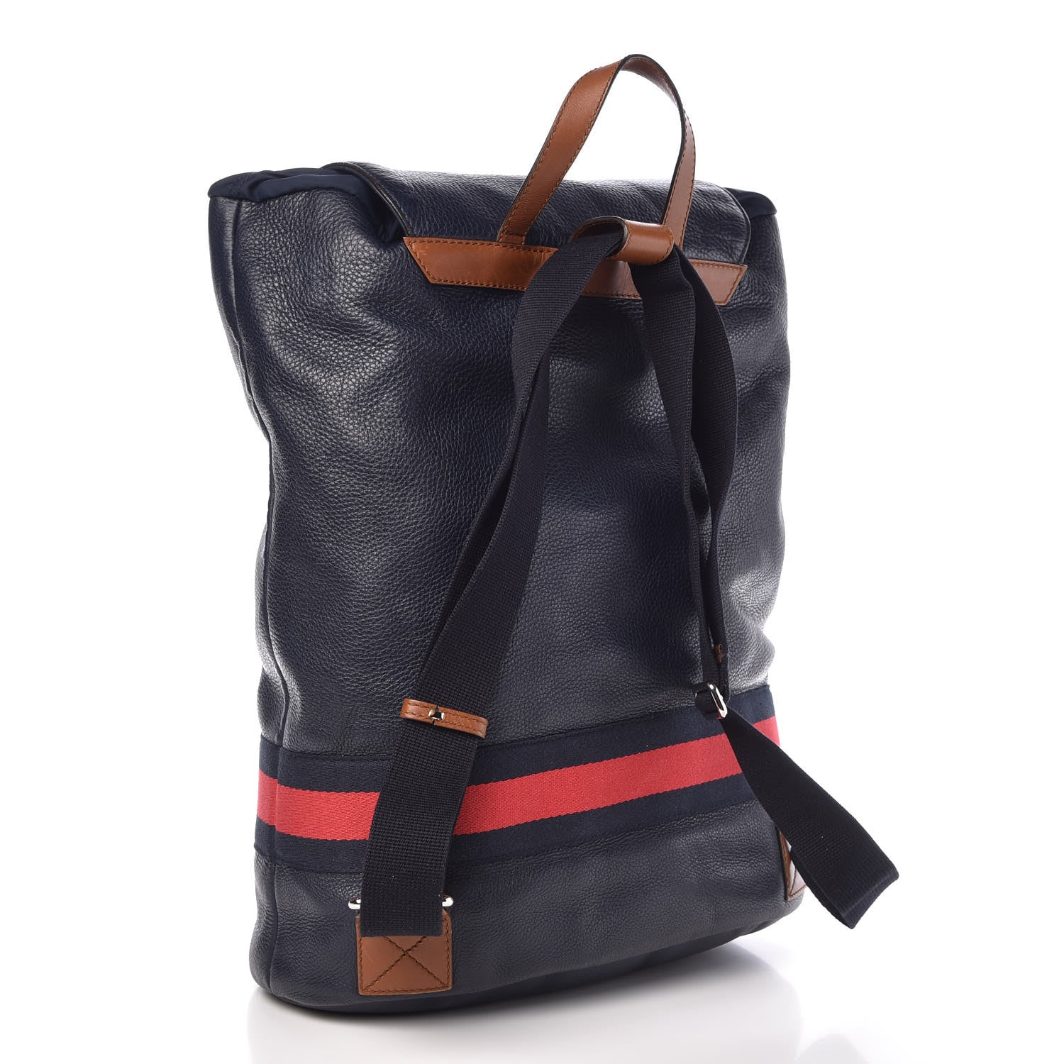 Gucci Calfskin Signature Web Backpack Blue 3 of 11