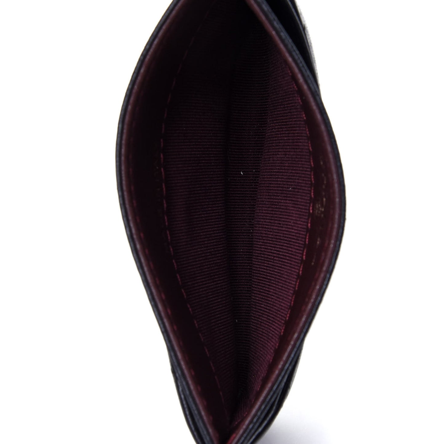 Lambskin Chevron Quilted Card Holder Black