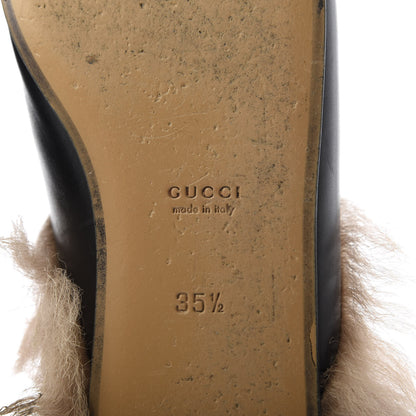 Gucci Calfskin Fur Womens Princetown Slippers 35.5 Black 8 of 9