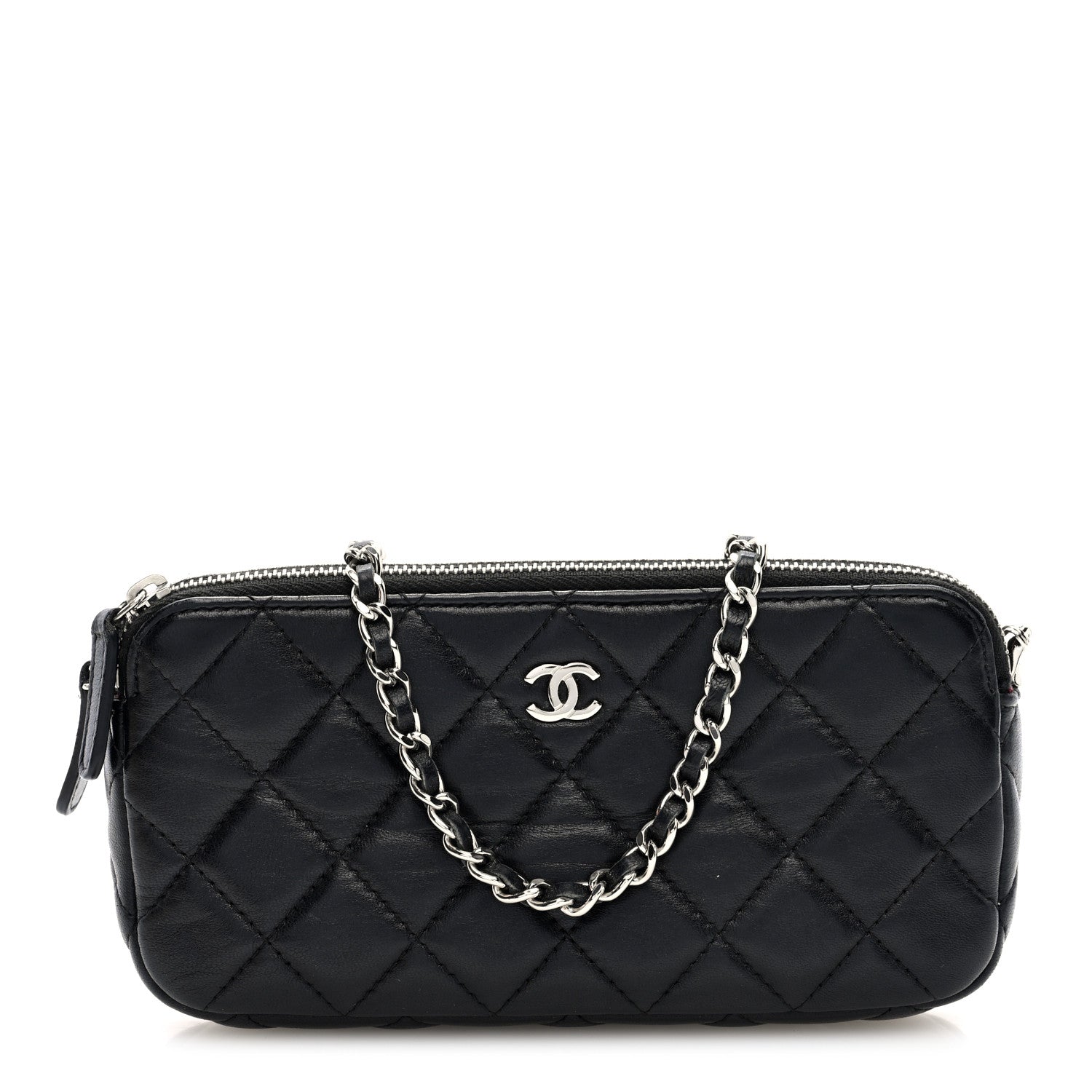 Chanel Lambskin Quilted Small Clutch With Chain Black 1 of 13