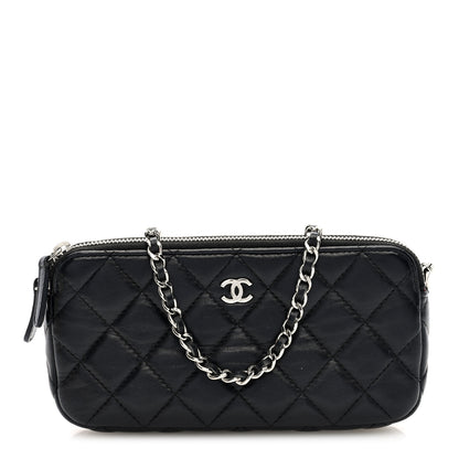 Chanel Lambskin Quilted Small Clutch With Chain Black 1 of 13