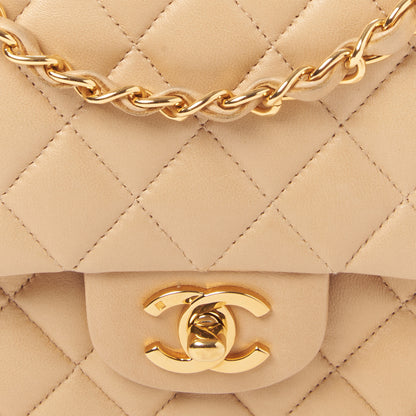 Chanel Lambskin Quilted Medium Double Flap Beige 7 of 9