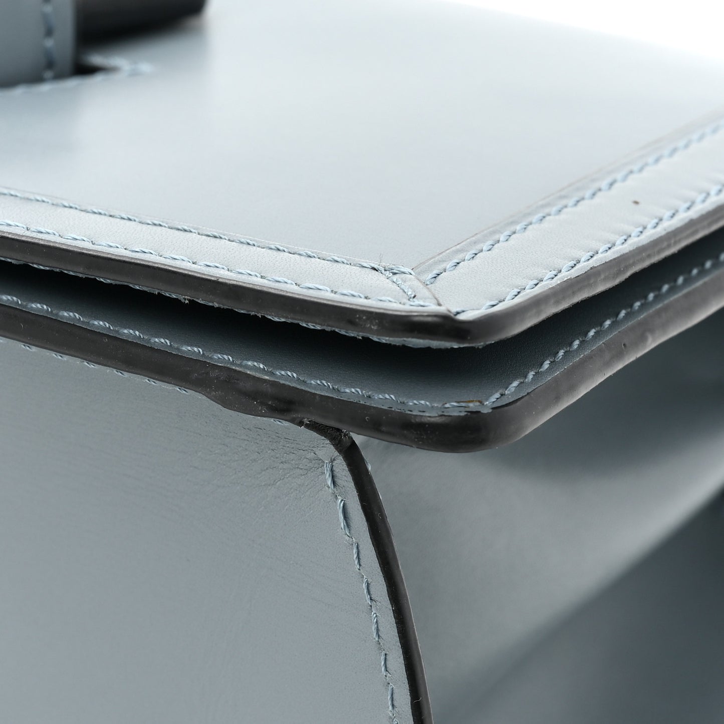 Calfskin Medium Barcelona Shoulder Bag Stone Blue