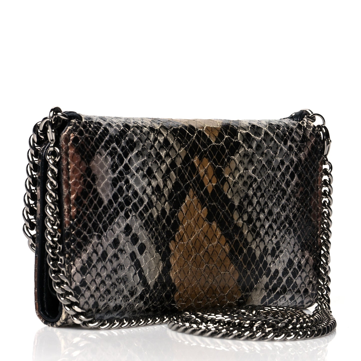Snake Embossed Phone Holder Crossbody Black Multicolor