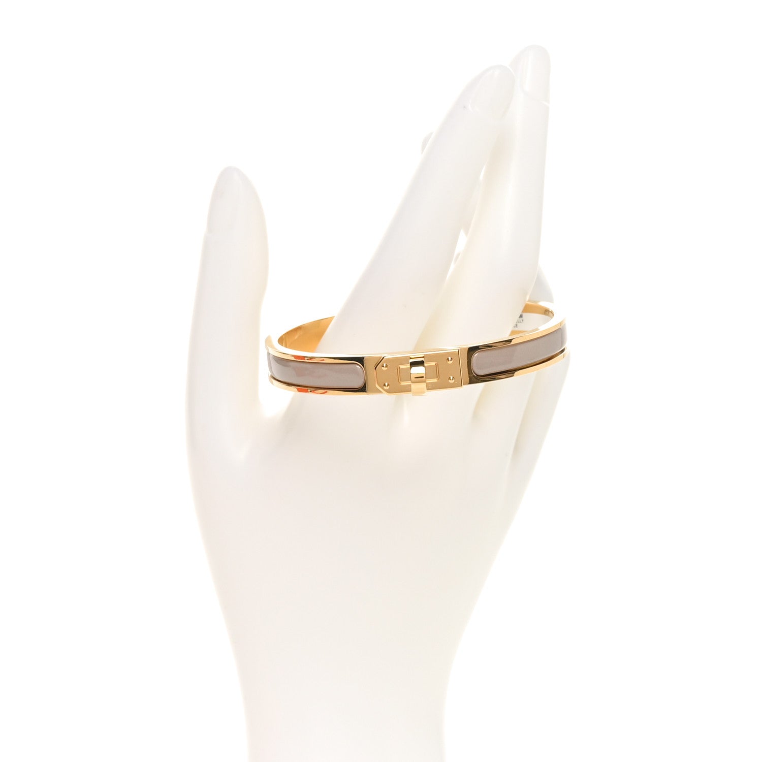 Hermes Enamel Mini Clic Kelly Bracelet GM Marron Glace 2 of 5