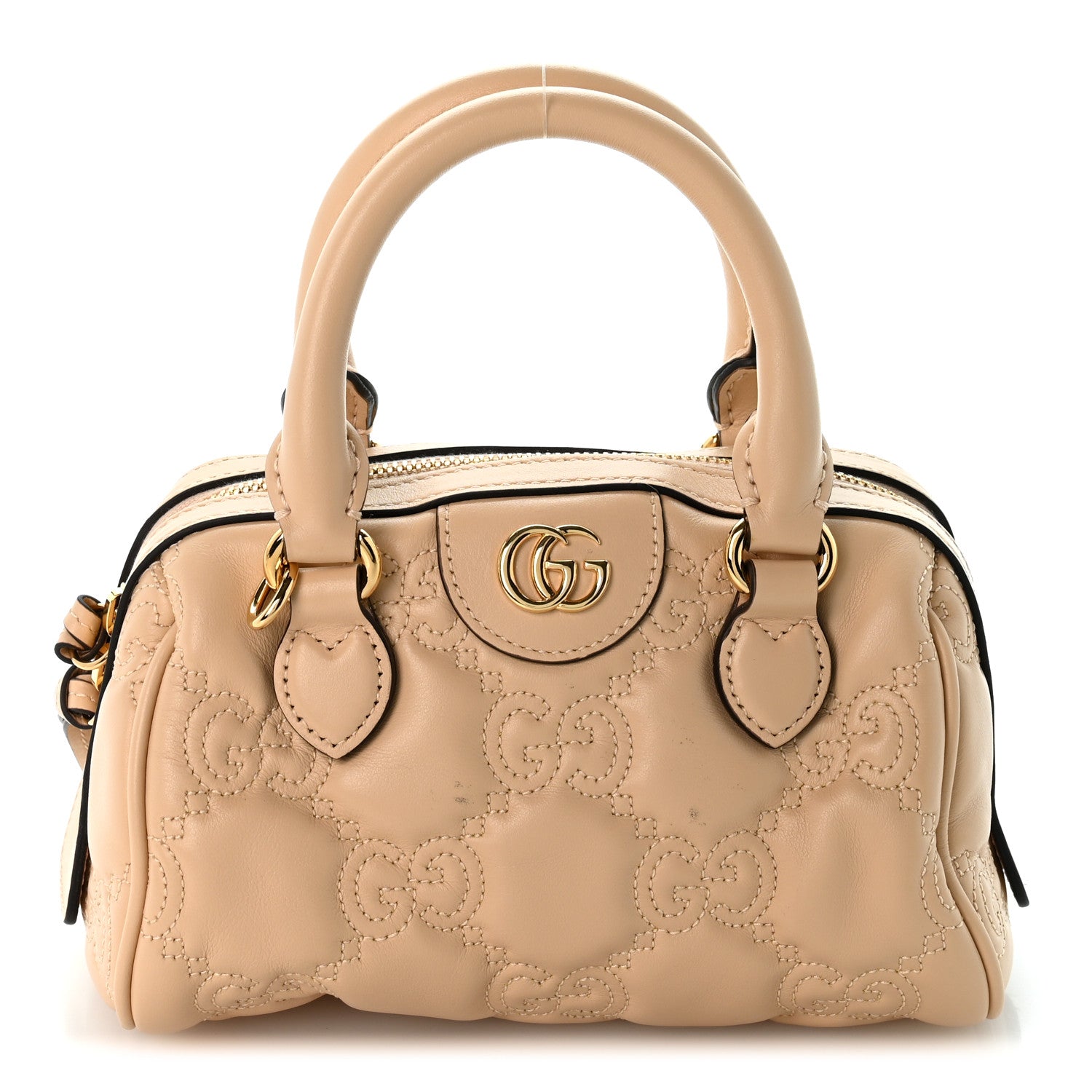 Gucci Calfskin GG Matelasse Mini Bowler Bag Naturale 1 of 11