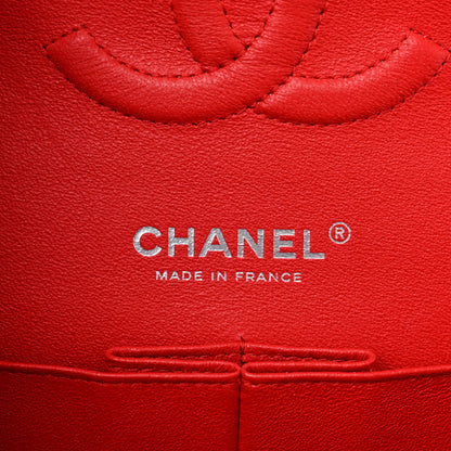 Chanel Patent Calfskin Quilted Bi-Color Medium Double Flap Red Black 6 of 13