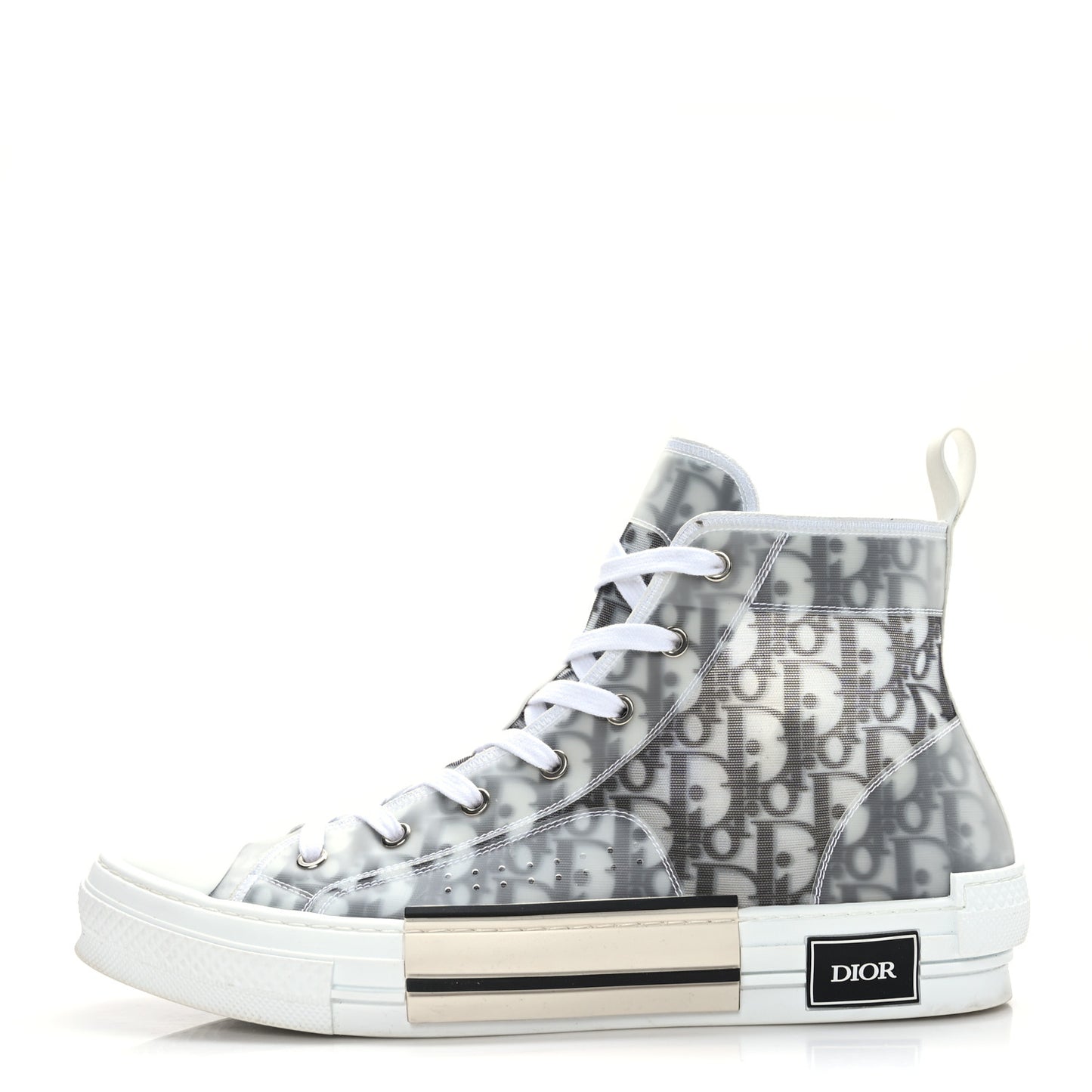 Technical Canvas Oblique Mens B23 High Top Sneakers 45 White Black