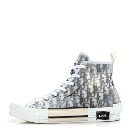 Christian Dior Technical Canvas Oblique Mens B23 High Top Sneakers 45 White Black 2 of 7