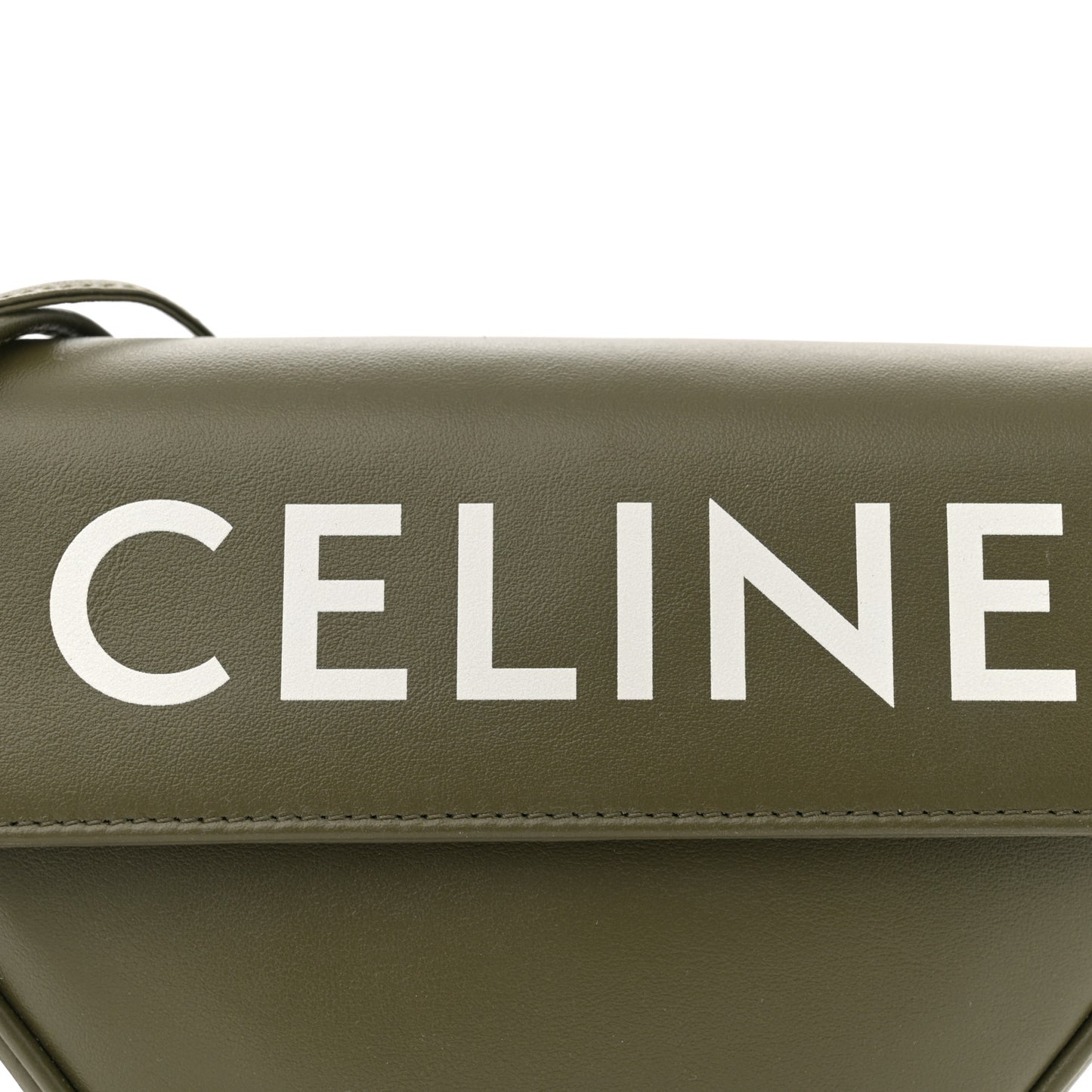 Smooth Calfskin Triangle Crossbody Bag Green
