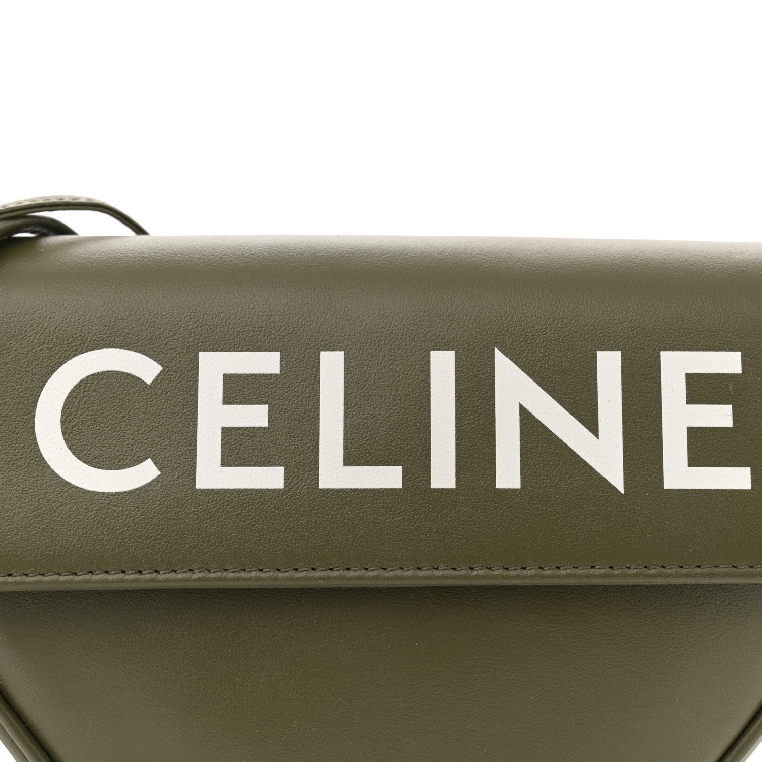 Celine Smooth Calfskin Triangle Crossbody Bag Green 7 of 10