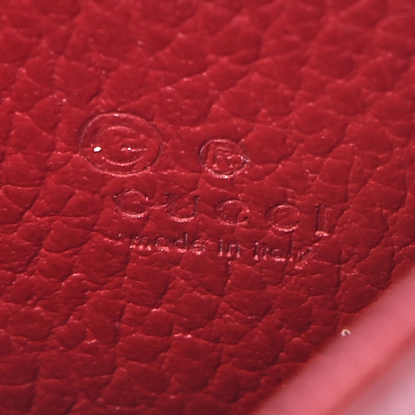 Dollar Calfskin Interlocking G Chain Wallet Red