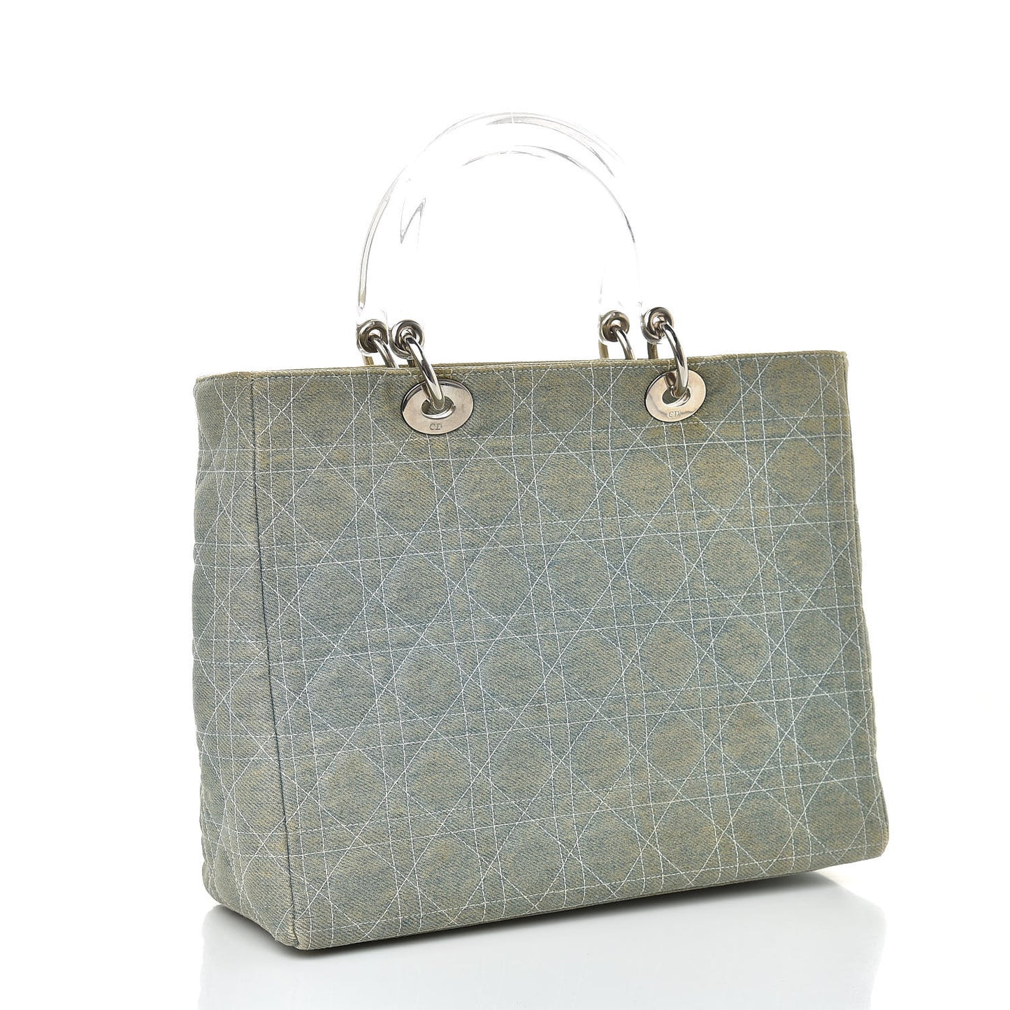 Denim Cannage Large Lady Dior Light Blue