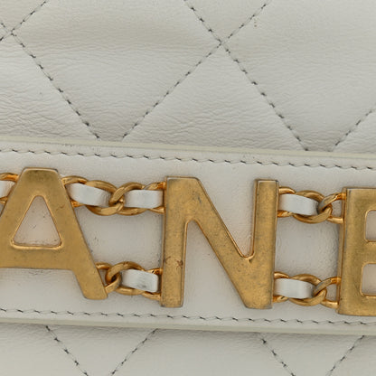 Chanel Calfskin Quilted Enchained Camera Case Bag White 10 of 12