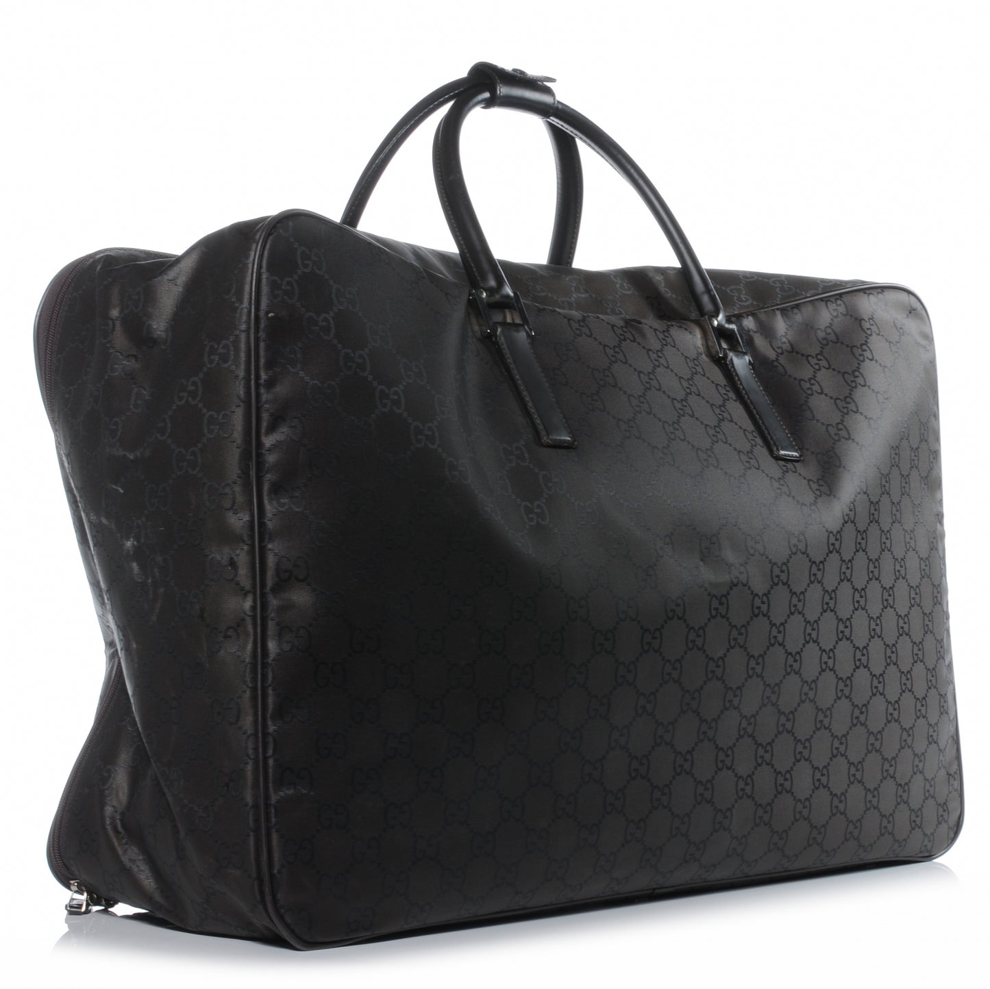 Nylon Monogram Large Lightweight Suitcase Luggage Brown