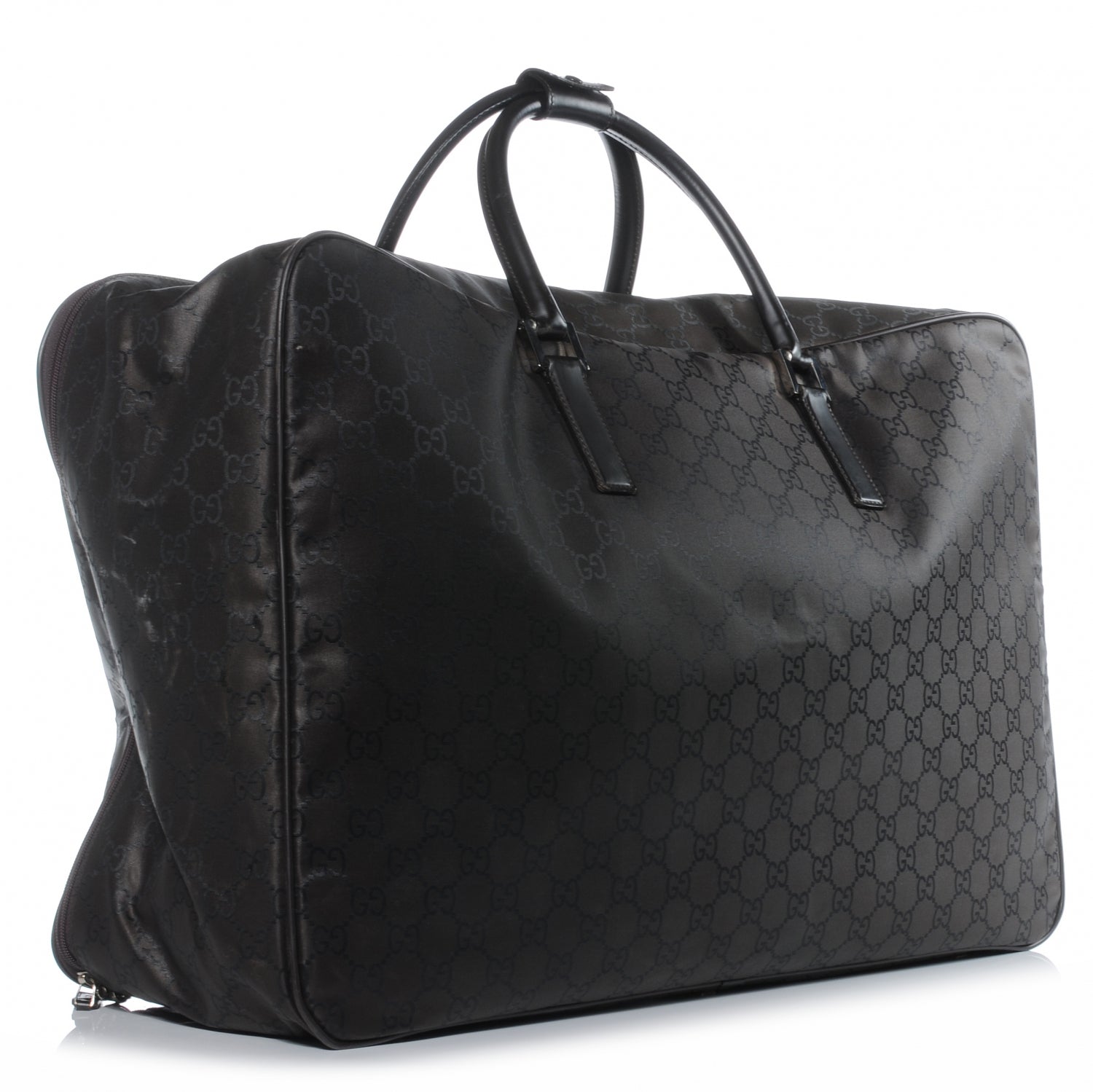Gucci Nylon Monogram Large Lightweight Suitcase Luggage Brown 3 of 7