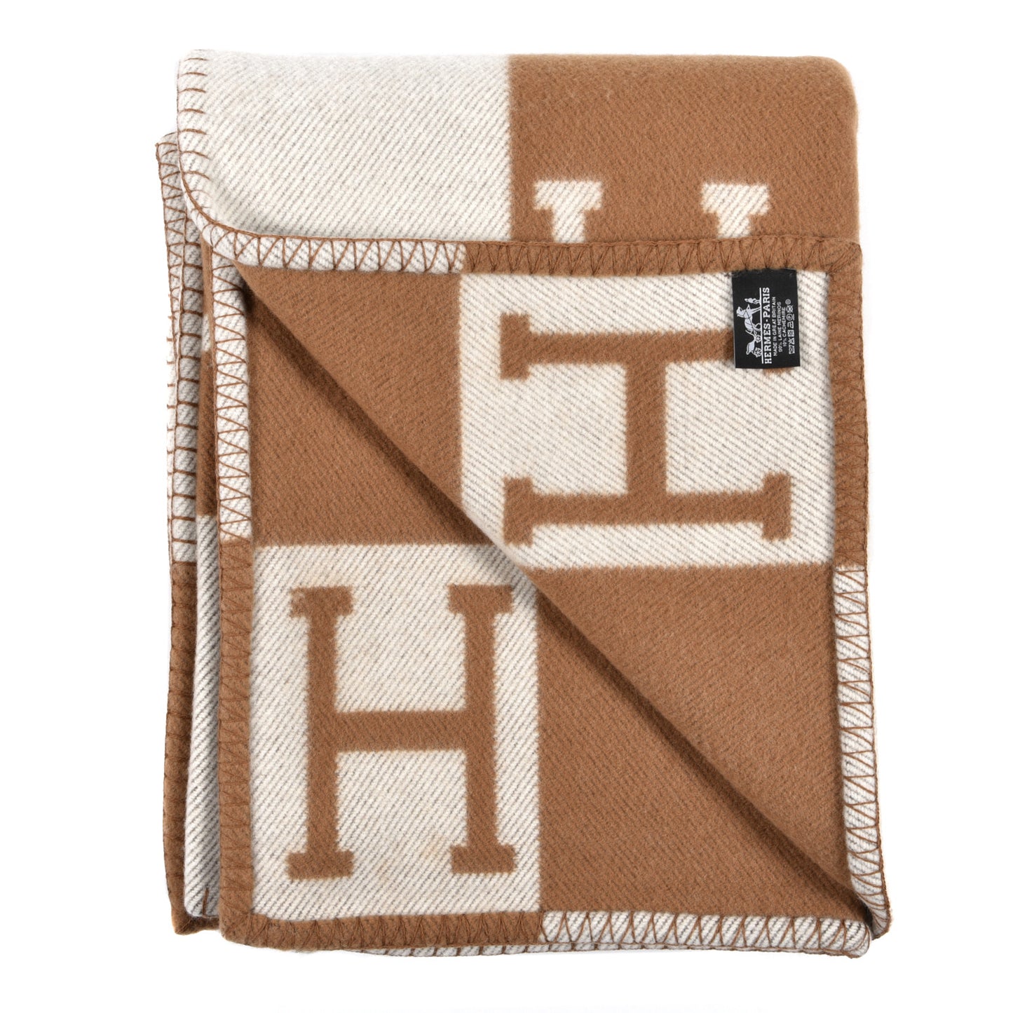 Wool Cashmere Avalon Blanket Ecru Camel
