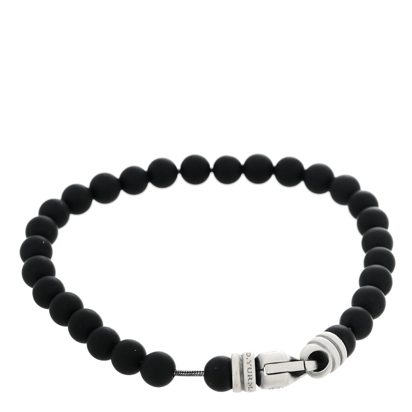 Sterling Silver Black Onyx 6mm Spiritual Beads Bracelet