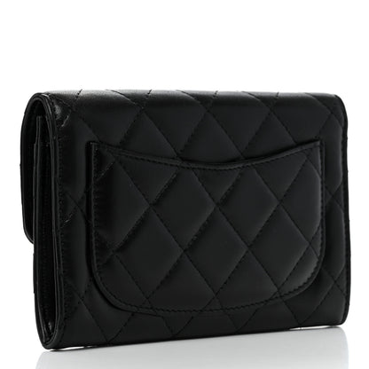 Chanel Lambskin Quilted Small Flap Wallet Black 3 of 9