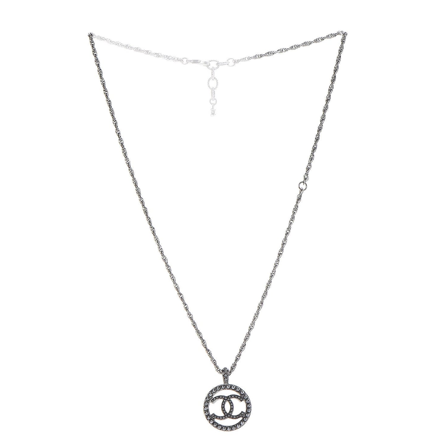 Ruthenium Pearl CC Short Necklace Dark Grey