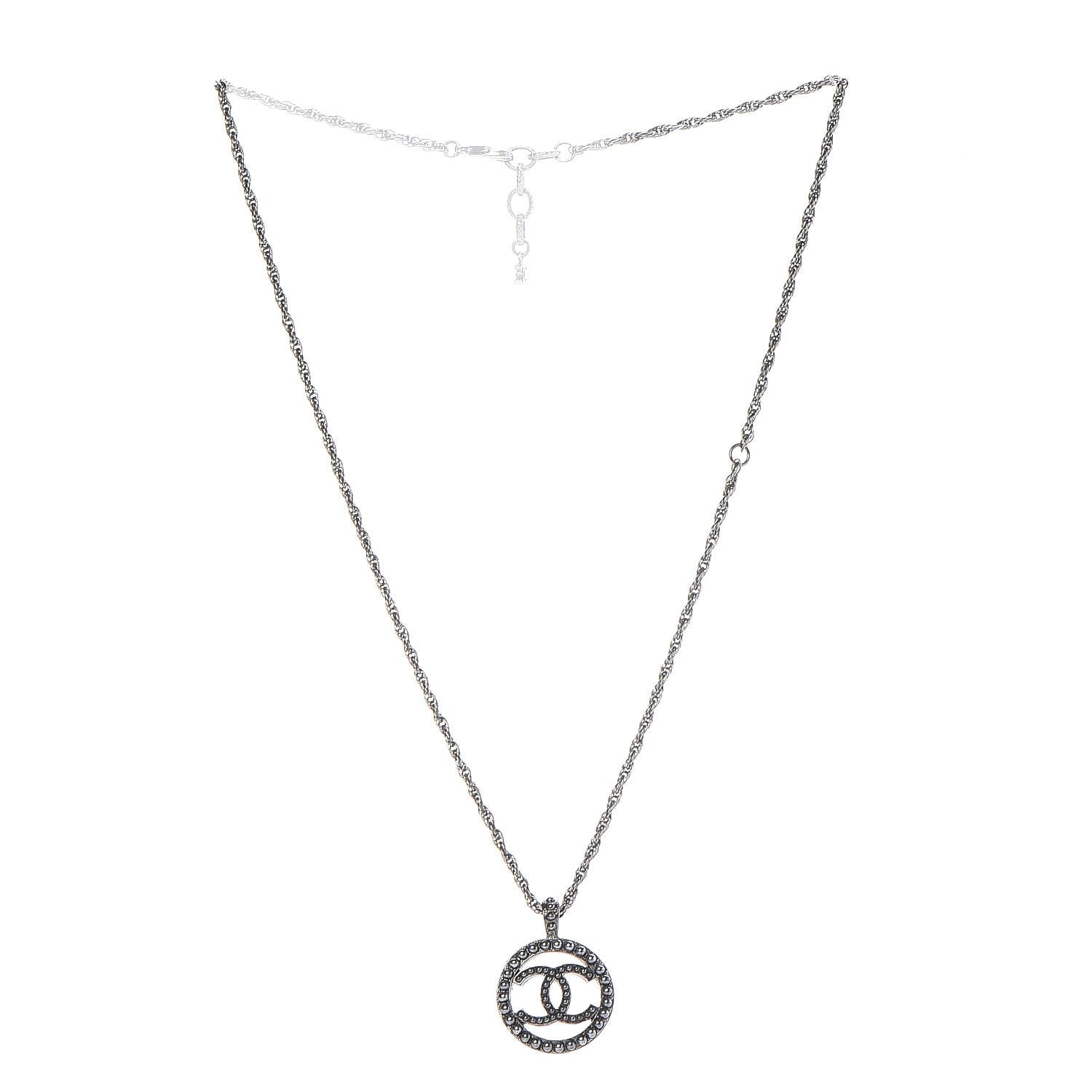Chanel Ruthenium Pearl CC Short Necklace Dark Grey 3 of 6