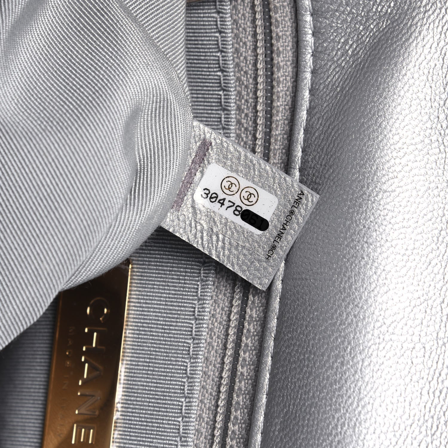Chanel Metallic Goatskin Quilted Medium Chanel 19 Flap Silver 7 of 18