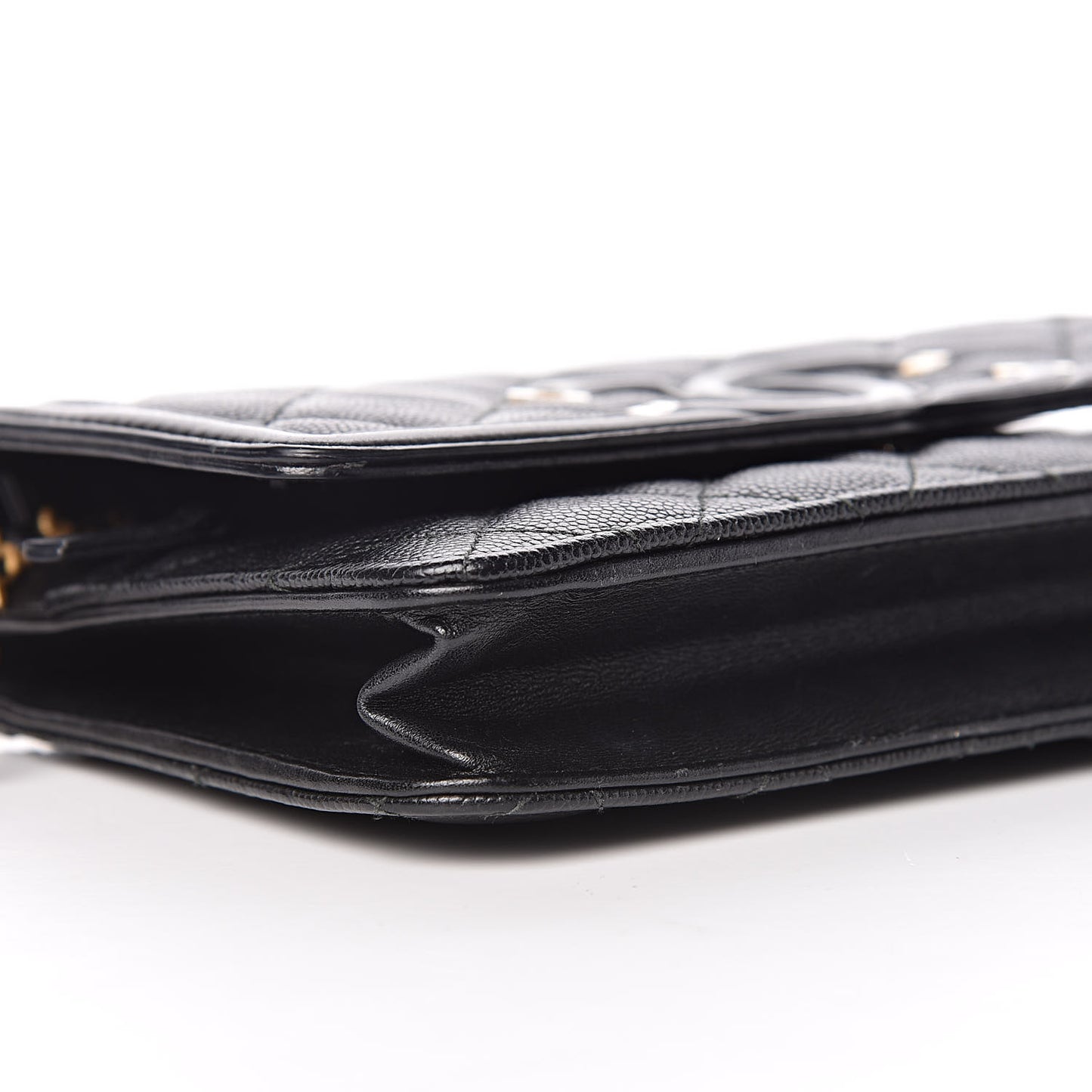 Caviar Quilted CC Filigree Wallet On Chain WOC Black
